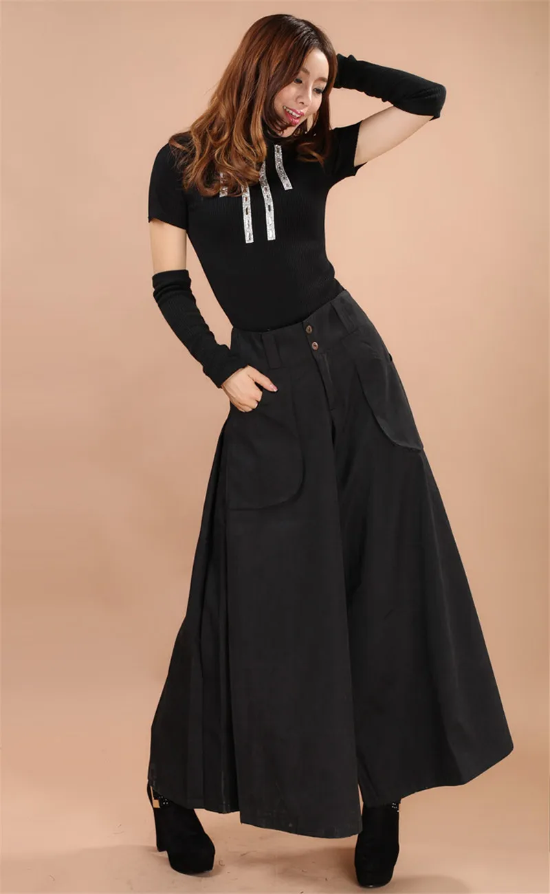 Женское платье юбка с широкими штанинами свободного покроя|wide leg dress pants|skirt