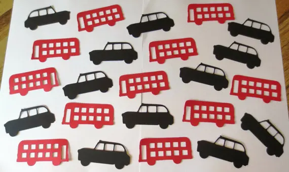 

Лондонский автобус и такси вырезы свадьба день рождения Свадебный детский душ вечерние украшения стола Скрапбукинг сувениры