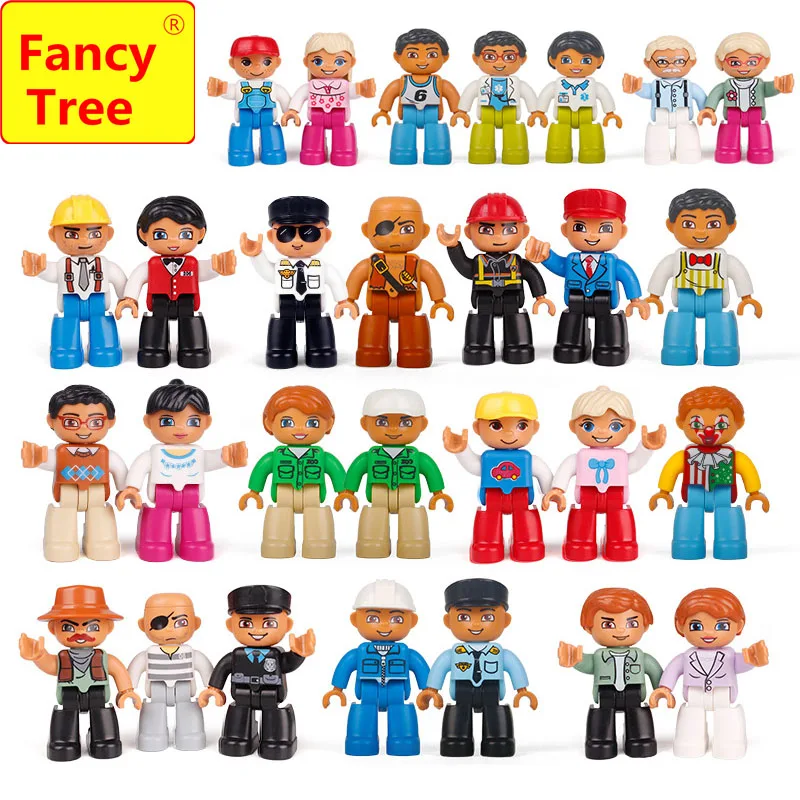 Совместим с Duplo подарок FancyTree 1 шт. строительные блоки полицейский семья доктор