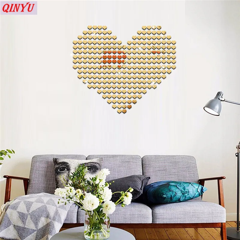 DIY 100 шт/партия удивительный акриловый 3D зеркальные наклейки на стену эффект ТВ