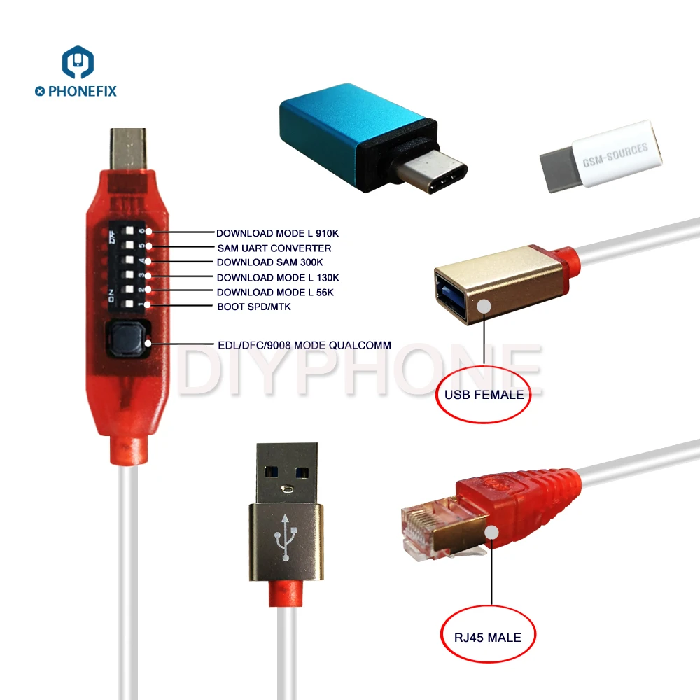 Micro USB RJ45 многофункциональный кабель стартера с 6 кнопками переключения для GSM