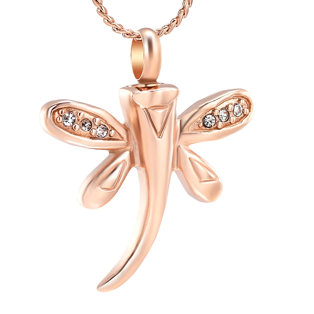 J888 Infinity Dragonfly Memorial Jewelry Holder Urns Pet Animal Ashes Cremation Pendant Stainless Steel Necklace for Women | Украшения и