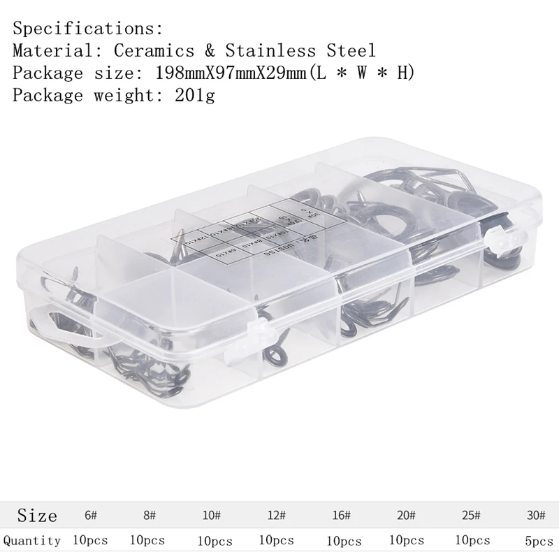 Новый набор из 75 шт./80 шт. направляющих для удочек разных размеров наконечники