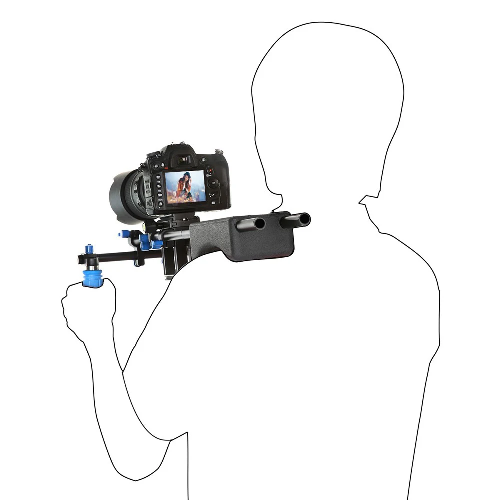 Профессиональный DSLR Rig двойной ручкой плечевая видеооборудование аксессуары DV для Canon 5D2 5D3 7D 70D 60D 5D Mark III D810 D610