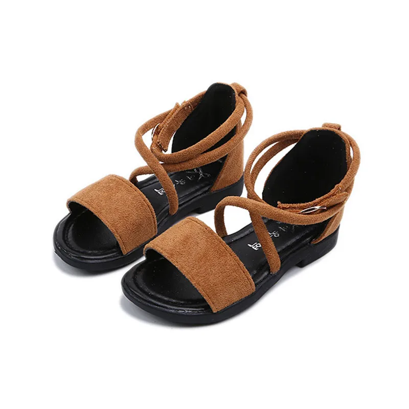 Детские сандалии принцессы замшевые римские для девочек Нескользящие