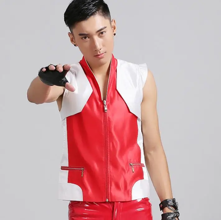 Мужской приталенный жилет без рукавов стильные костюмы в стиле панк-рок