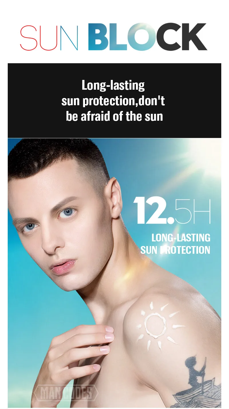 50 г мужской крем для лица солнцезащитный крем Защита от солнца SPF 50+ изоляция УФ солнцезащитный крем Антивозрастной контроль масла увлажняющий солнцезащитный крем