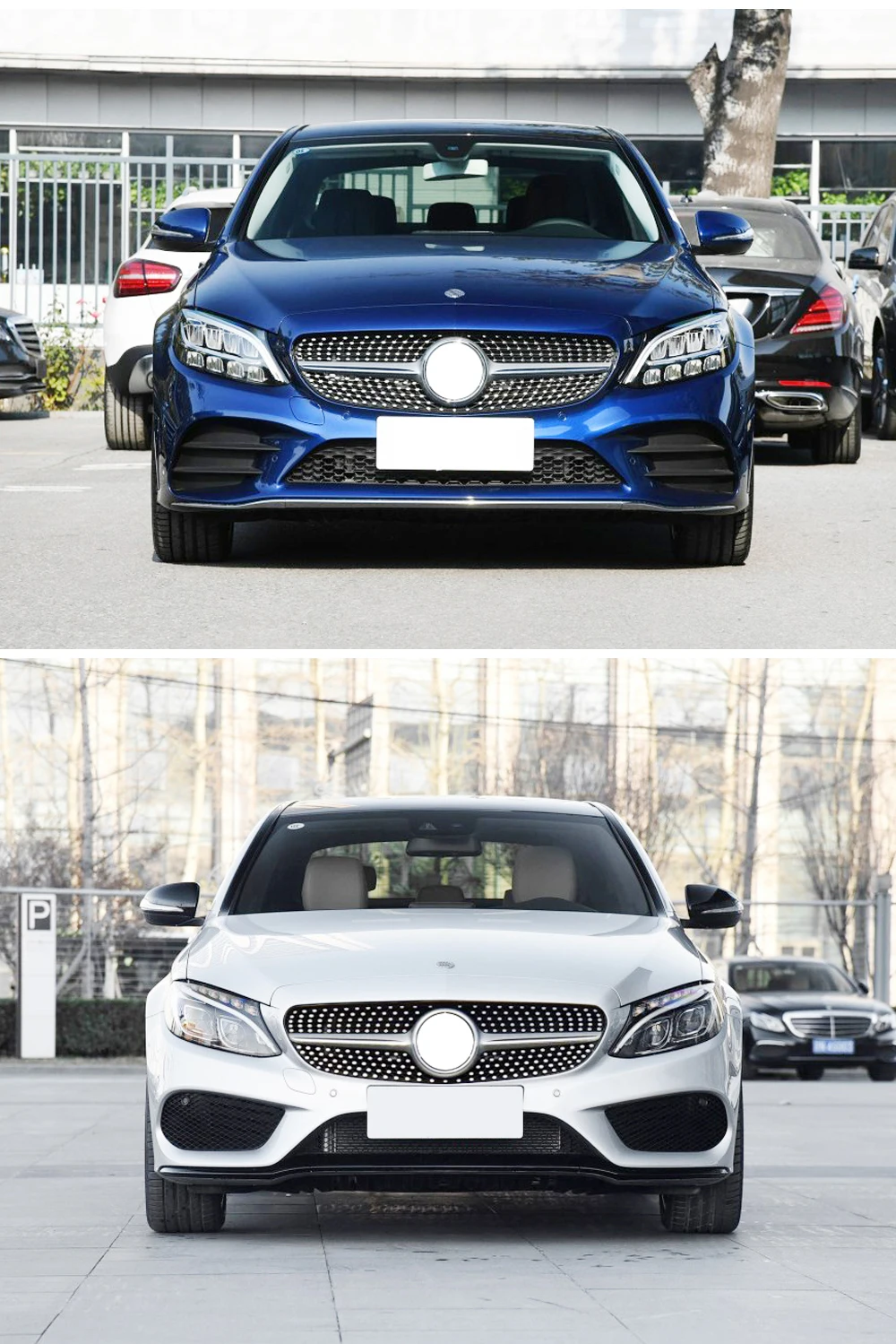 Подходит для Mercedes Benz Алмазная Передняя гоночная решетка W205 C180 C200 C250 C300