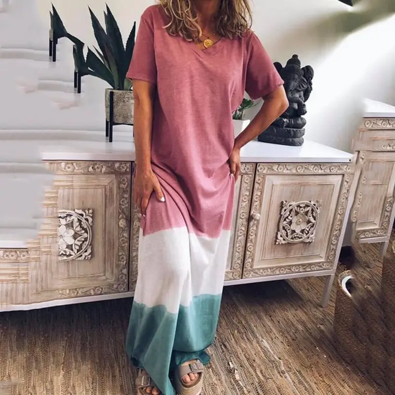 Летнее богемное Элегантное повседневное оранжевое длинное женское платье для