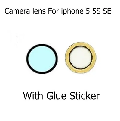For iphone 5 5S SE New Rear Camera lens For iphone 4 4s 5 5s se 6 7 8 x xr xsmax plus Back camera glass with 3M Glue Sticker replacement parts - Цвет: For iphone 5 5S SE