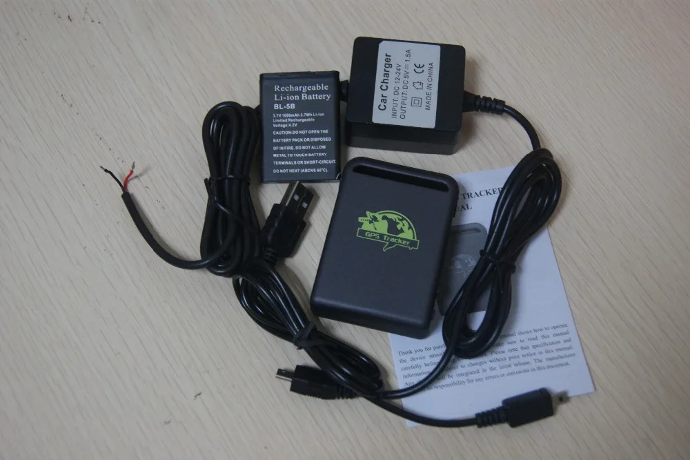 Quad-группы GSM GPRS устройство слежения Tk102b gps трекер + проводных батарея для