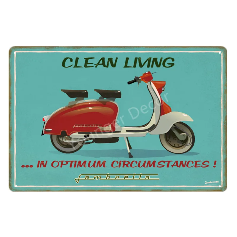 YD0361 Классика Lambretta электромобиль металлический плакат лучшие электромобили знаки стены искусства табличка автомобиль гараж салон магазин домашний декор YD016 - Цвет: YD0361