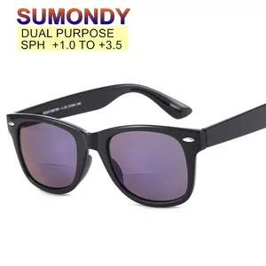 SUMONDY бифокальные очки для чтения мужские и женские солнцезащитные очки двойного назначения SPH + 1,0 до + 3,5 высококачественные очки для дальнозоркости UR42