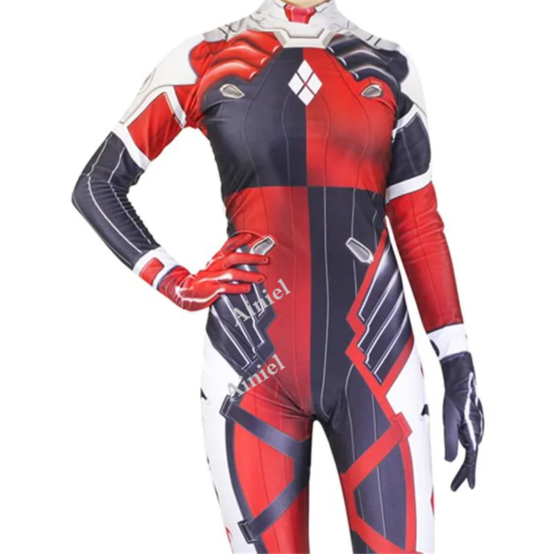 Костюм для косплея Ainiel D.VA боди Harleen Quinzel Zentai Комбинезоны женщин и девочек|Костюмы