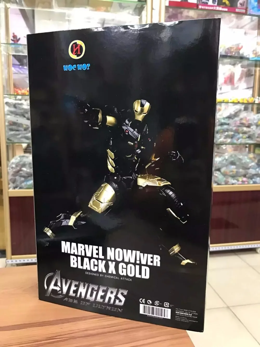 ALEN The Avengers HC Iron Man Mark MK 42 BLACK x GOLD PVC Action Figure Collectible Model Toy with LED Light 30CM TB069 | Игрушки и