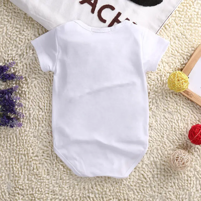 Clearance Promotion Kid Baby Boy Summer Short Sleeve Letter Bodysuit White Jumpsuit Bebe Children Clothes |