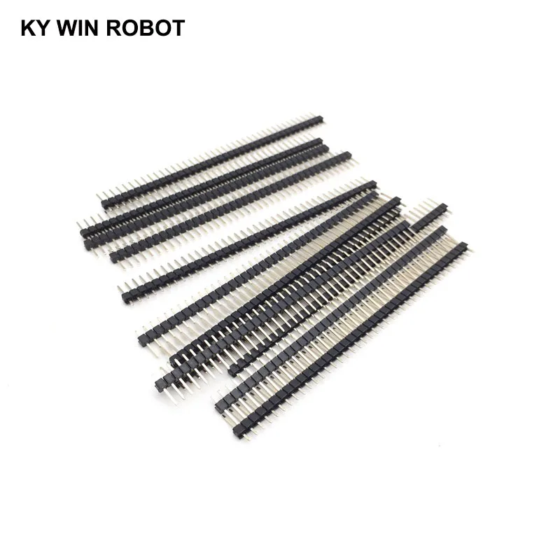 

10Pcs 2.54mm 1x40 Pin 40 Pin Gold Plated Pitch Male Double Row Pin Header Strip Straight Needle Connector