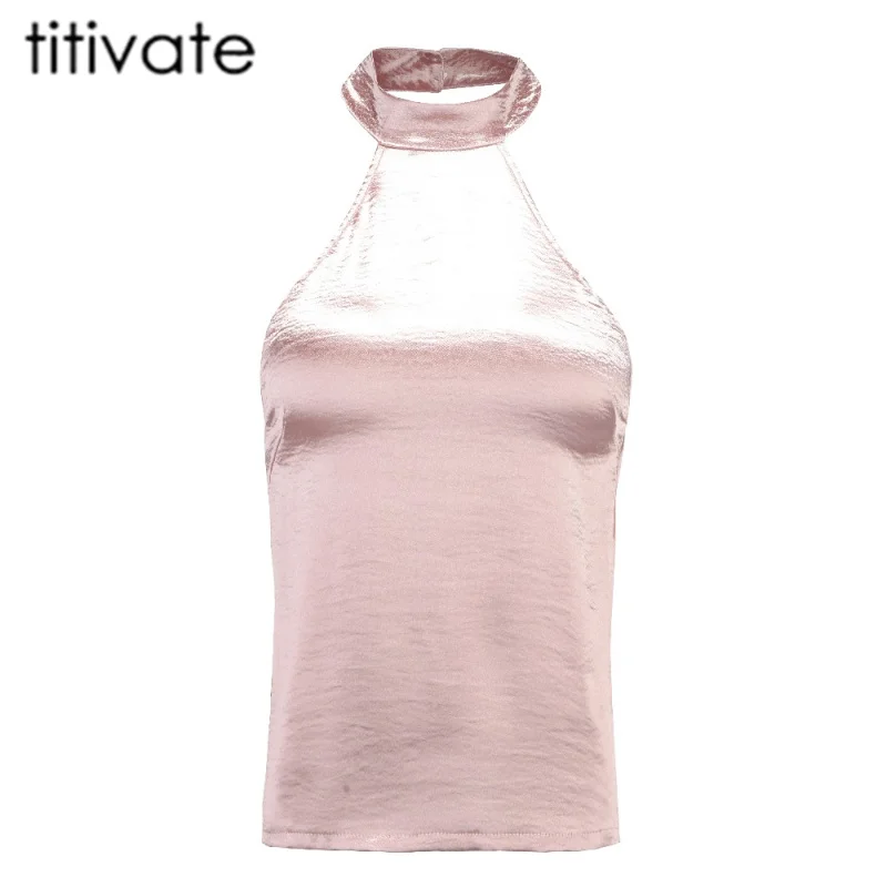 Наряжать женские летние пикантные элегантные шелковые спинки Майки Топы