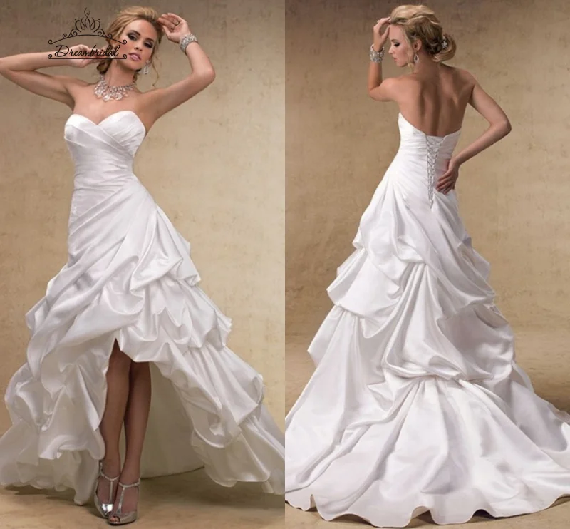 Белые элегантные пикантные женские Милая Высокий Низкий торжественные платья