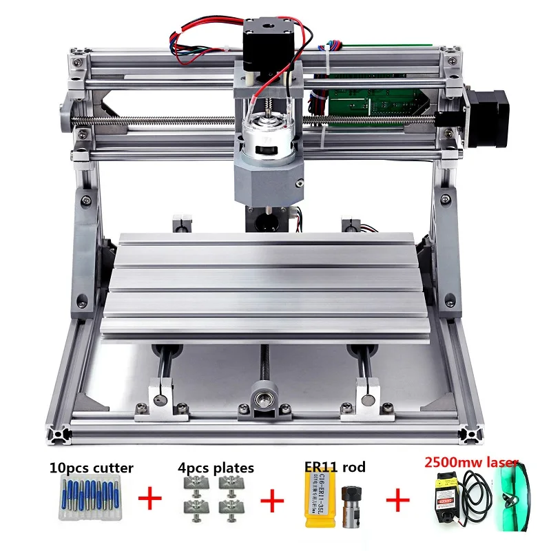 CNC 2418 DIY станок с ЧПУ с GRBL управлением рабочей зоны 24x18x4,5 см 3 оси Pcb ПВХ фрезерный станок по дереву резьба по дереву - Цвет: 2500mw laser