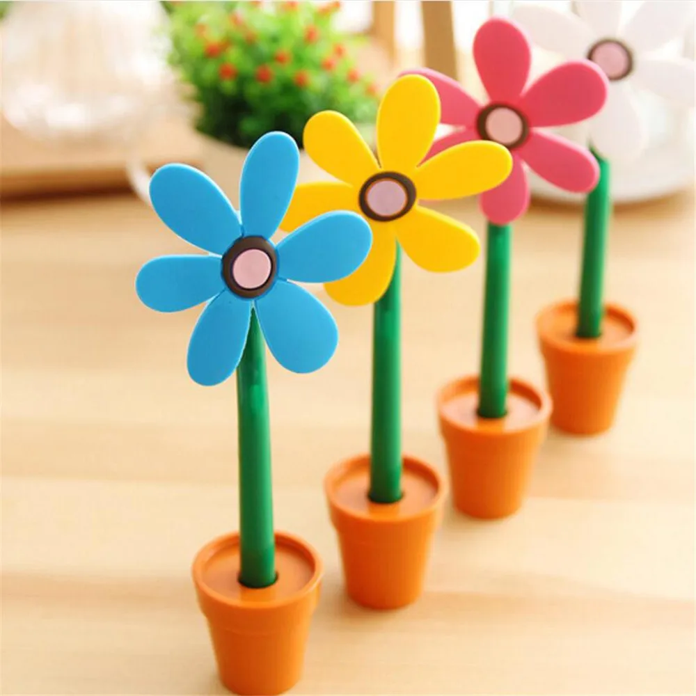 Креативная шариковая ручка с подсолнухом милый цветочный горшок красивый дизайн