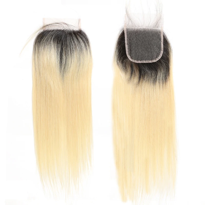 Ali queen hair Products бразильские виргинские волосы 613 или 1b613 Кружева Закрытие прямые волосы закрытие 4X4 Часть 130% плотность