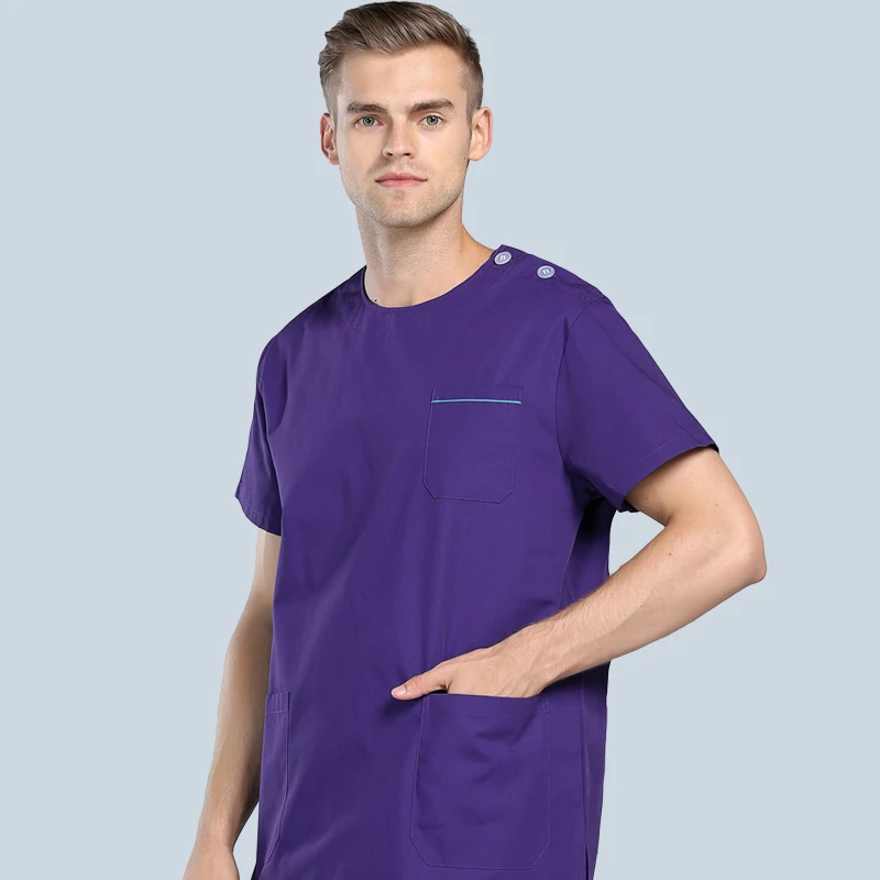 

New Men Medical Scrub Sets Hospital Doctor Nurse Uniforms Dental Clinic V neck Short Sleeve Medical Scrubs Nanou LX101