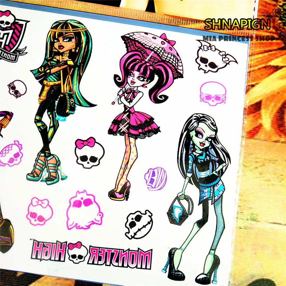 SHNAPIGN Monster High Phantom кукла временный боди-арт флэш тату наклейка 10*17 см Водонепроницаемая хна поддельная стильная Татуировка наклейка