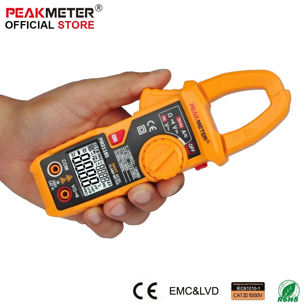 Клещи PEAKMETER PM2118S портативный умный мультиметр переменного тока, постоянного тока, измеритель сопротивления напряжения, измеритель непрерывности