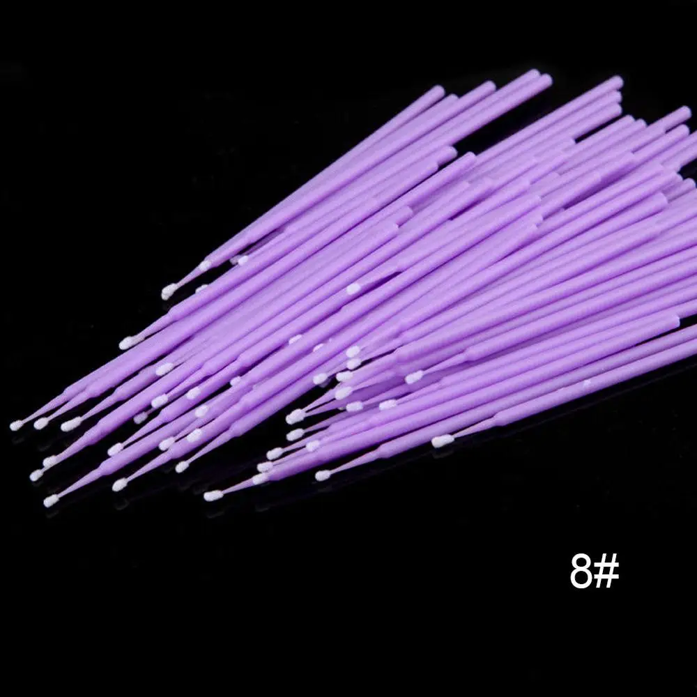 Small Light Purple 100 шт/партия прочные Микро одноразовые наращивание ресниц индивидуальные Аппликаторы тушь для ресниц кисти для женщин оптом#288359 - Цвет: Small Light Purple