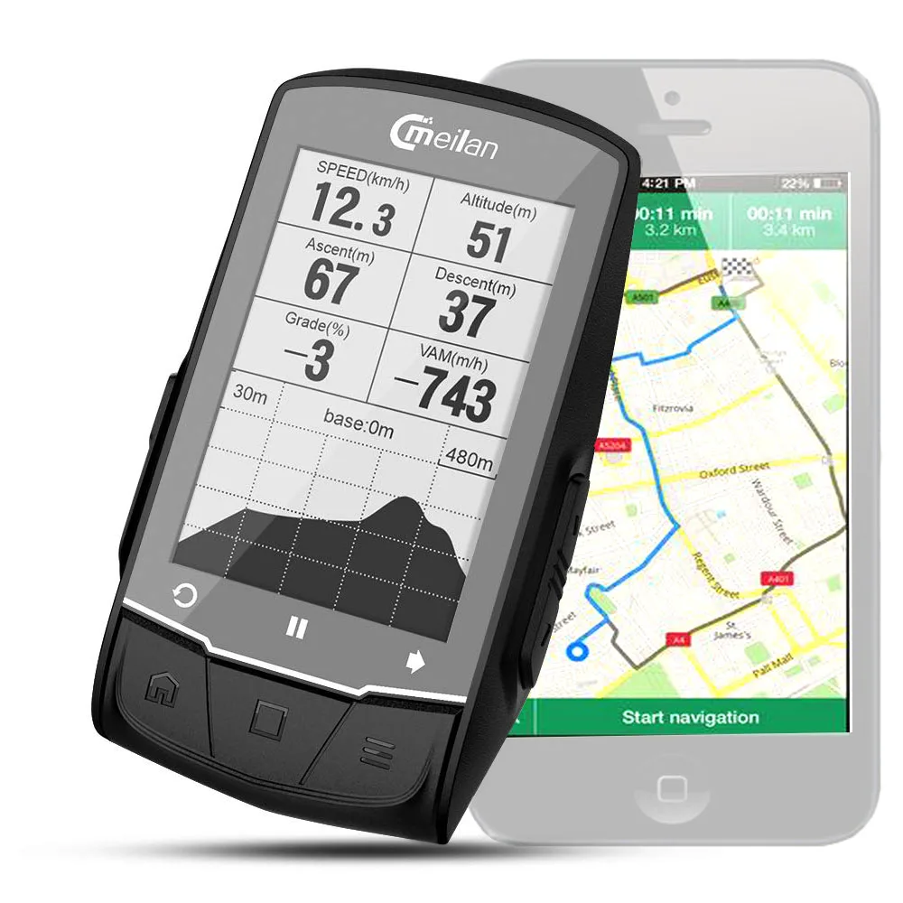 Bluetooth gps для велосипеда компьютер IPX6 Водонепроницаемый велосипедный Дорожная