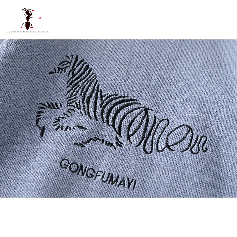 Новое поступление 2018 осенние свитера для мальчиков с вышивкой кунг фу и