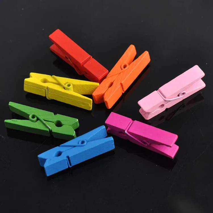 

10Pcs Wooden decorative Clothespin Craft Clips Mixed Colors 35x11mm For DIY Jewelry fingdings 0119-3X