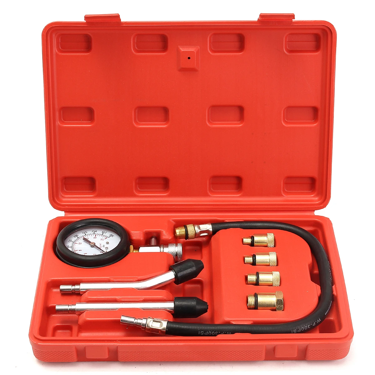 

Petrol Engine Pressure Gauge Tester Kit Set Compression Leakage Diagnostic Compressometer Tool For Auto CAR With Case