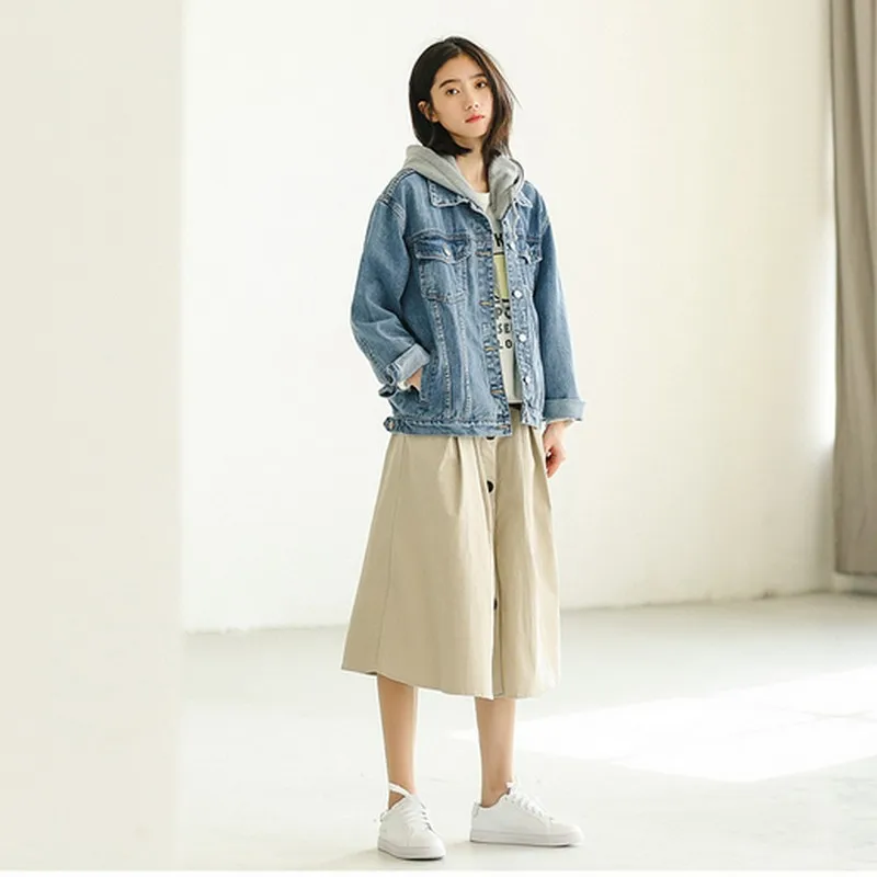 Женская джинсовая куртка повседневная с капюшоном базовые женские куртки джинсы