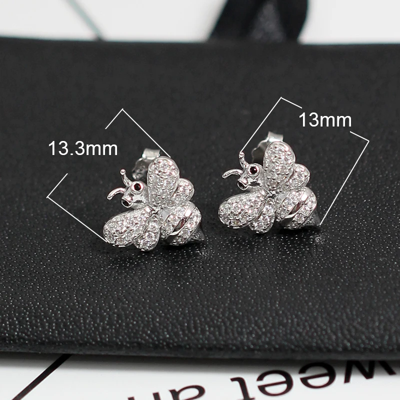 

Beadsnice ID 39117smt17 Cute Bee Ear Stud Cartoon 925 Silver Earrings Ladies Jeweries