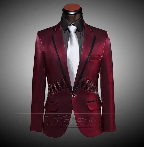 Красный зеленый 2020 Новое поступление брендовая одежда тонкий мужской костюм