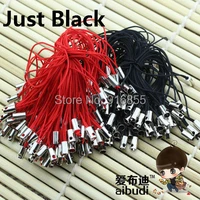 free shipping 500pcsbag black color cellmobile phone strap lariat lanyard cord 6cm dark jewelry findings for jewelry making