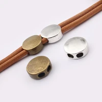 10pcs tibetan silver bronze slider spacer fit 4 5mm round leather for diy bracelet jewelry findings making