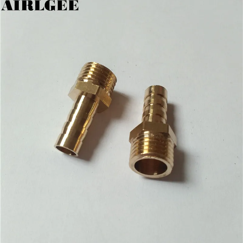 5 шт. 8 мм водяной шланг для подачи воздуха газа Барб 1/4 &quotPT резьба Латунный прямой