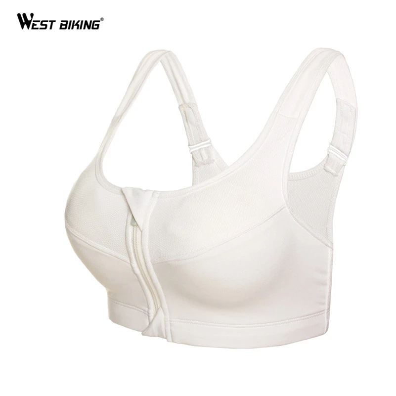 Спортивный бюстгальтер WEST BIKING с эффектом пуш ап на молнии спереди для бега йоги