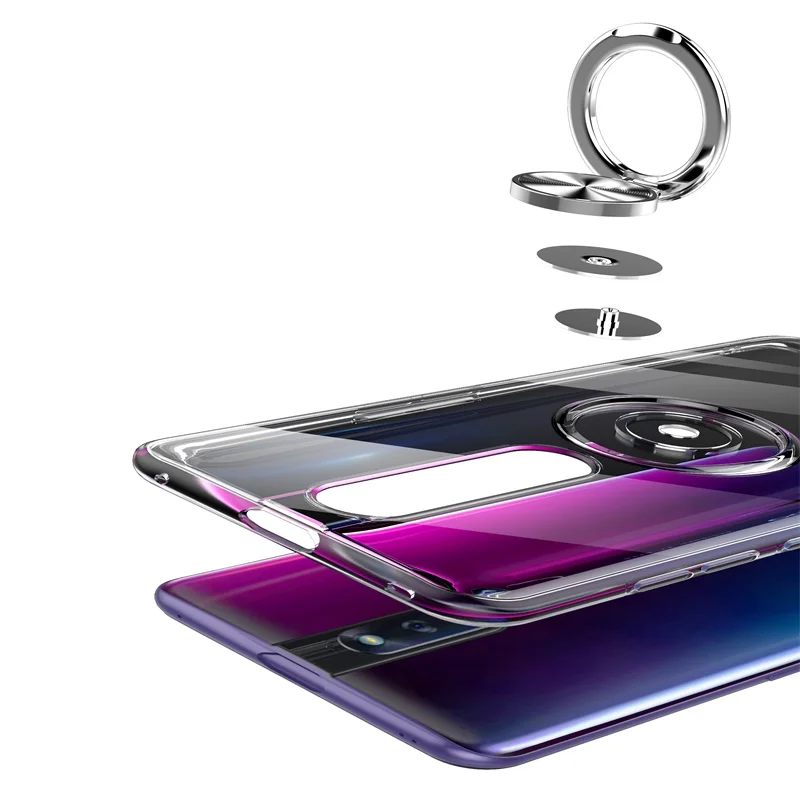 Чехол для OPPO F11 Pro, прозрачный автомобильный держатель с кольцом на палец, Мягкий защитный чехол для задней панели телефона, чехол для OPPO F11Pro