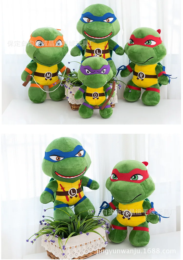 35-55cm Japanese Anime Characters Ninjaed God Turtle Plush Toy Tortoise Stuffed Animal Creative Birthday Gift Children Gifts