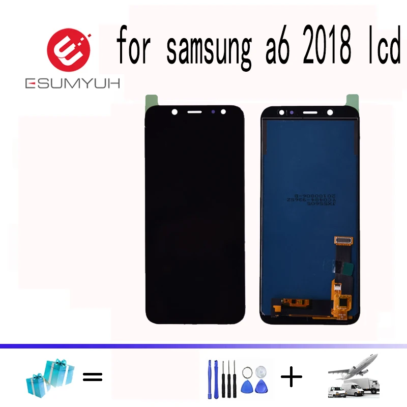 ЖК-дисплей с регулируемой яркостью 5 6 дюйма TFT для Samsung Galaxy A6 2018 A600F A600FN сенсорный