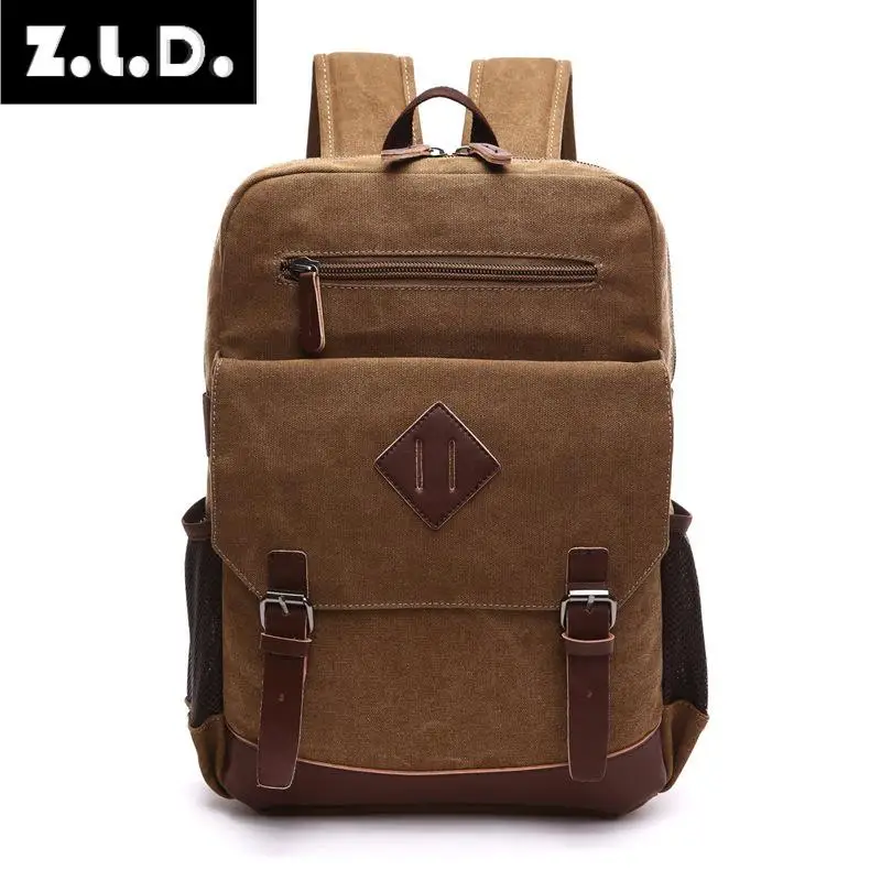 Новый мужской рюкзак Z.L.D. для ноутбука Высококачественная промытая Холщовая
