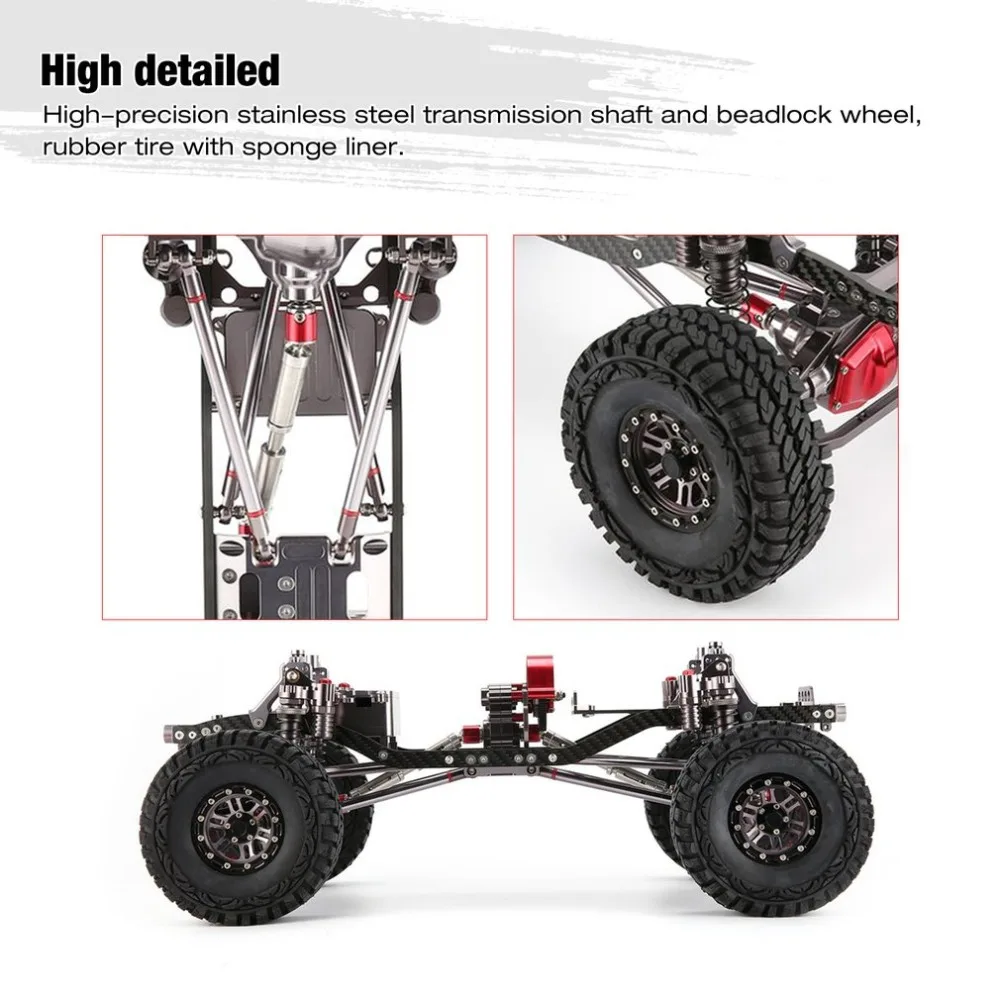 CNC Алюминиевый металлический и карбоновый корпус для RC автомобилей 1/10 осевой SCX10 шасси 313 мм Колесная база автомобиля гусеничный автомобиль части аксессуар
