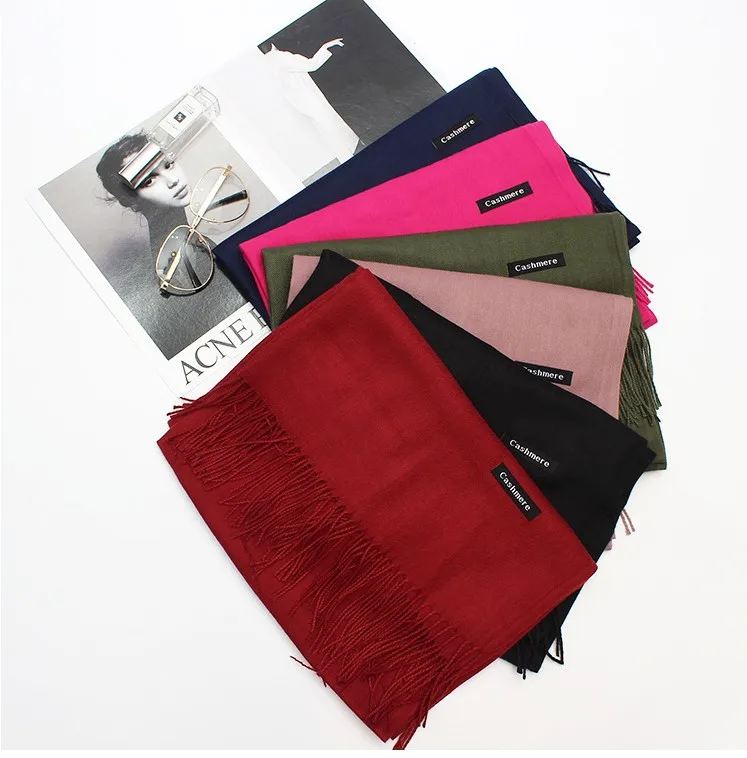 Luxury Brand Scarf Unisex Female Male Best Quality Wool Cashmere Scarves Pashmina Tassels Women Men Wrap shawl | Аксессуары для