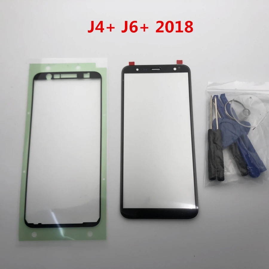Замена внешнего стекла для samsung Galaxy J4 Plus J6 Plus J415 J415F J610 J610F ЖК-дисплей сенсорный экран Переднее стекло