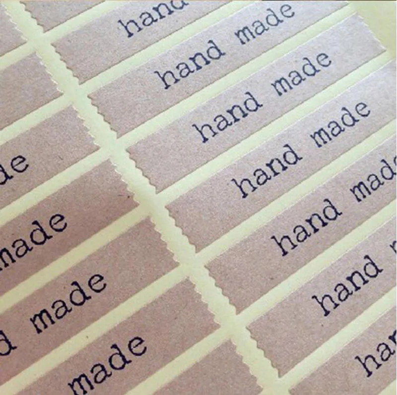 100 шт. самоклеящиеся наклейки с краями для рукоделия|hand made|stickers diystickers kraft label |