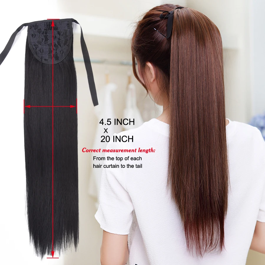 AliLeader продукты накладные волосы хвост на крабе 80г 50см длинный прямой шиньоны для